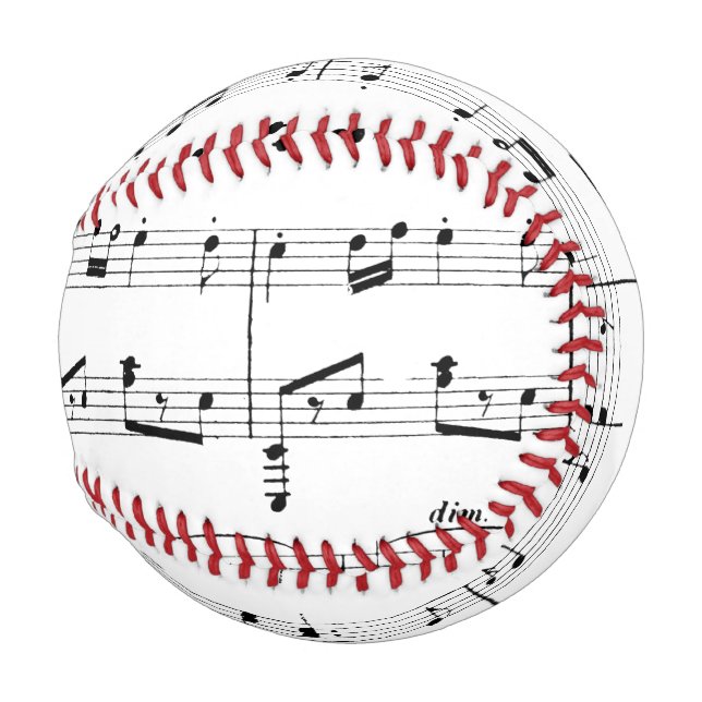 Pelota De Béisbol Música de hojas blancas (Anverso derecho)