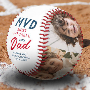 Pelota De Béisbol MVD más valioso papá dos Personalizados de fotos