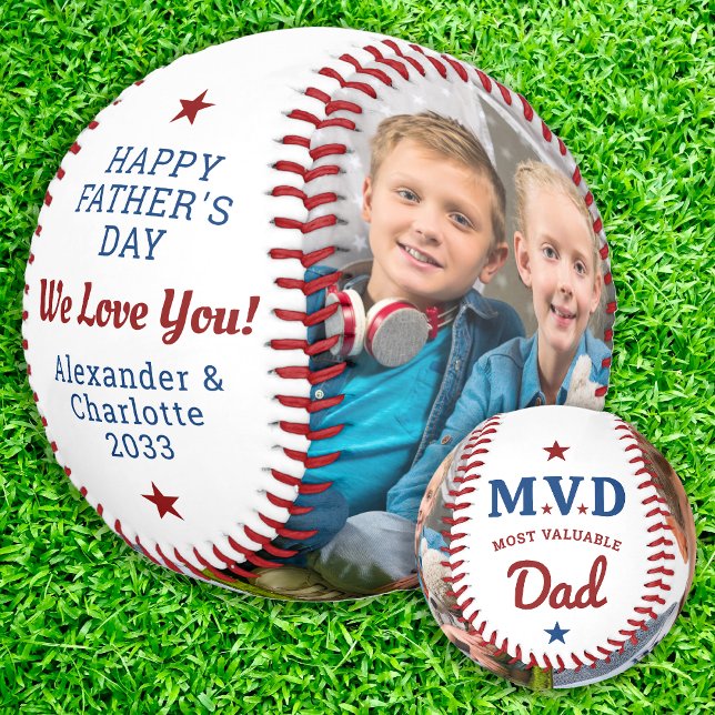 Pelota De Béisbol MVD - Papá más valioso - Foto Personalizado 2 (Subido por el creador)