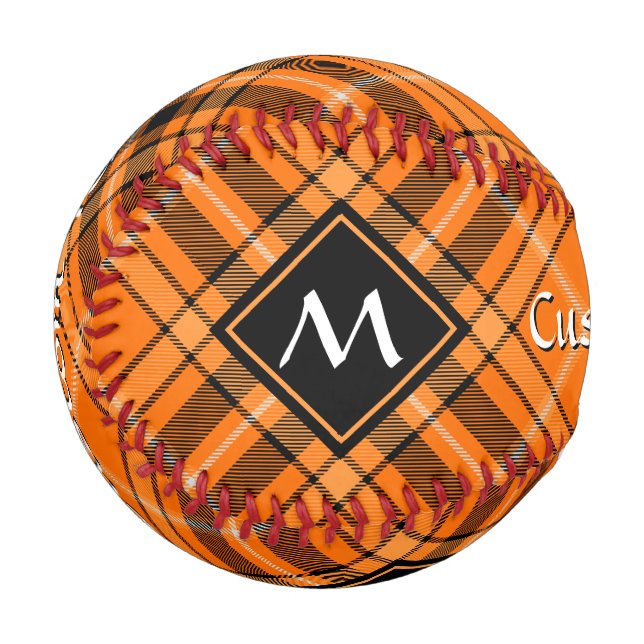 Pelota De Béisbol Naranja de Halloween Tartan (Anverso izquierdo)