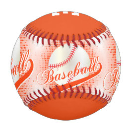 Pelota De Béisbol Naranja | Deportes de béisbol Retro Blanco