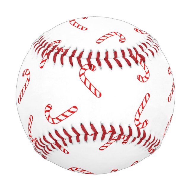 Pelota De Béisbol Navidad Caña de Caramelo (Anverso)