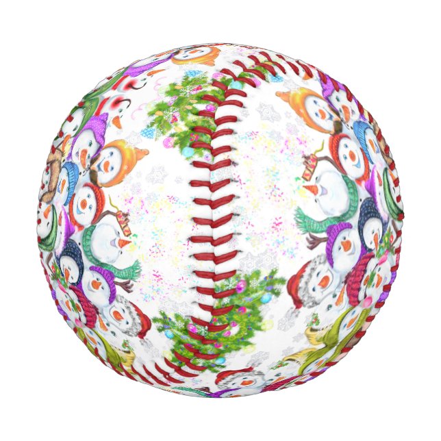 Pelota De Béisbol Navidades felices de Snowmans Béisbol (Angular)