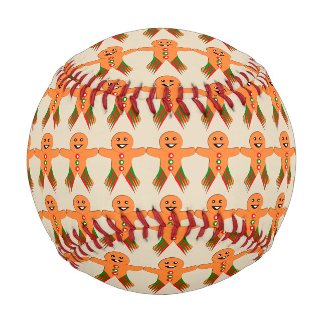 Pelota De Béisbol Navidades fiesta Gingerbread Man Baseball (Anverso)