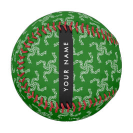Pelota De Béisbol Navidades Garland, Green, Your name, Personalize