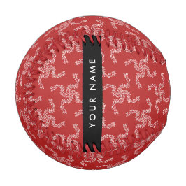 Pelota De Béisbol Navidades Garland, Red, Tu nombre, Personalizar