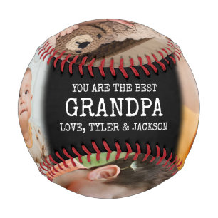 Pelota De Béisbol Negro Keepsake 4 Collage de fotos para el abuelo