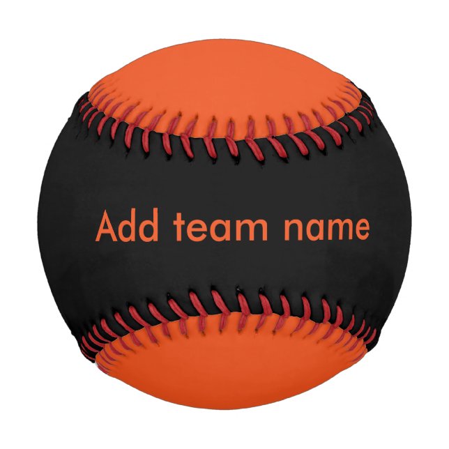 Pelota De Béisbol Negro y Naranja (Anverso)
