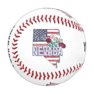 Pelota De Béisbol Nevada United States Retro Map Vintage USA Casino