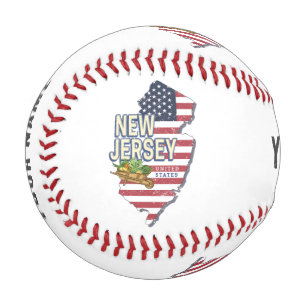 Pelota De Béisbol New Jersey United States Retro Map USA Souvenir