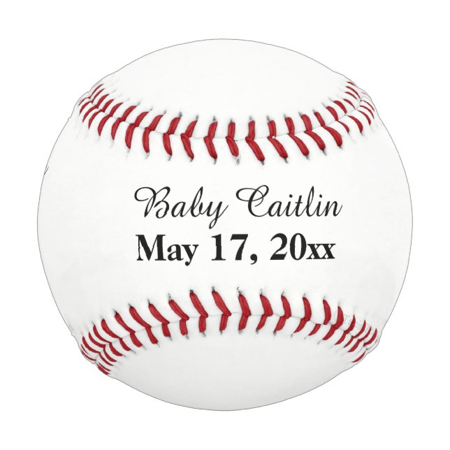 Pelota De Béisbol Niña Nacimiento Estadísticas Keepsake (Anverso)