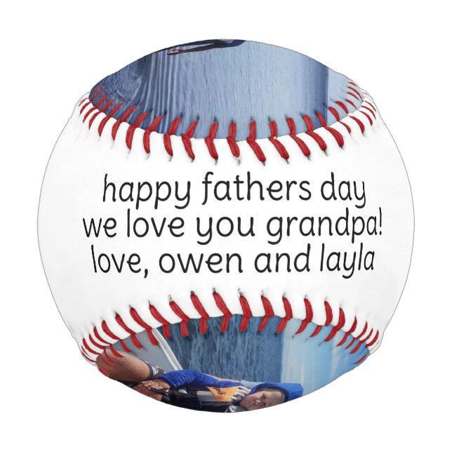 Pelota De Béisbol No 1 Abuelo Fotos Personalizadas De Béisbol (Reverso)