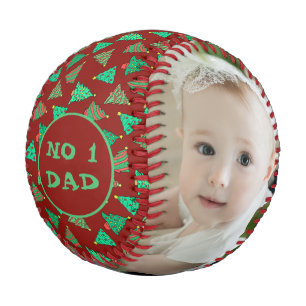 Pelota De Béisbol No hay papá Árbol De Navidad Fotográfico Hijo E