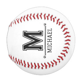 Pelota De Béisbol Nombre de monograma personalizado moderno