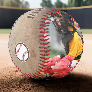 Pelota De Béisbol Nombre del equipo de jugador rústico Número Foto 