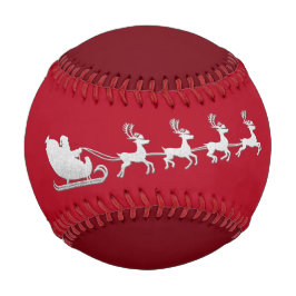 Pelota De Béisbol Nombre Feliz Navidad Santa Rina Plata Roja