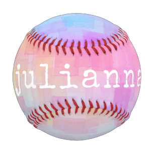 Pelota De Béisbol Nombre personalizado Color del degradado rosado de
