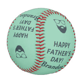 Pelota De Béisbol Nombre personalizado color turquesa del día del pa