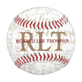 Pelota De Béisbol Nombre personalizado con el monograma personalizad
