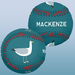 Pelota De Béisbol Nombre personalizado de la gaviota divertida