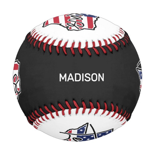 Pelota De Béisbol Nombre personalizado de Texas (Anverso)