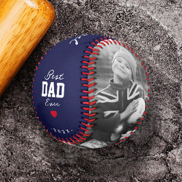 Pelota De Béisbol Nombre personalizado del Día del Padre Azul del me