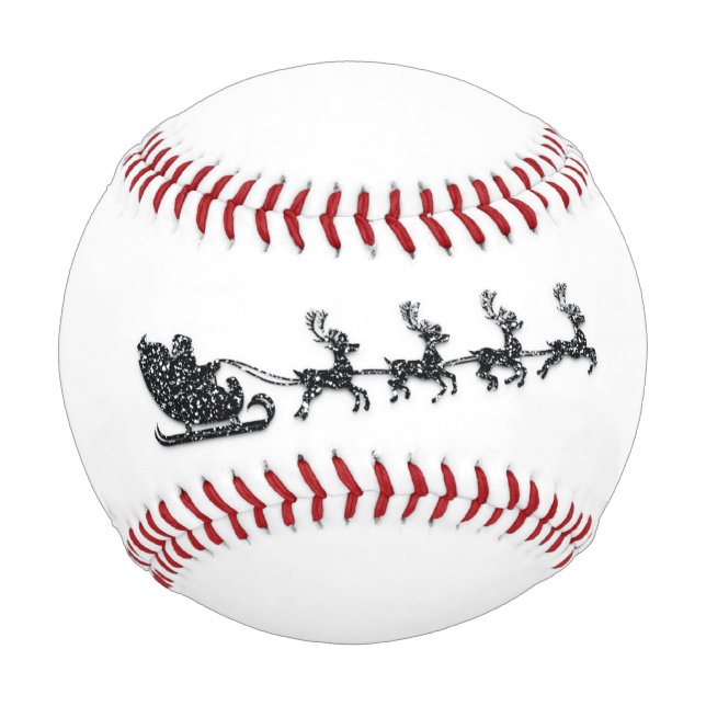 Pelota De Béisbol Nombre personalizado Feliz Navidad a los renos (Anverso)
