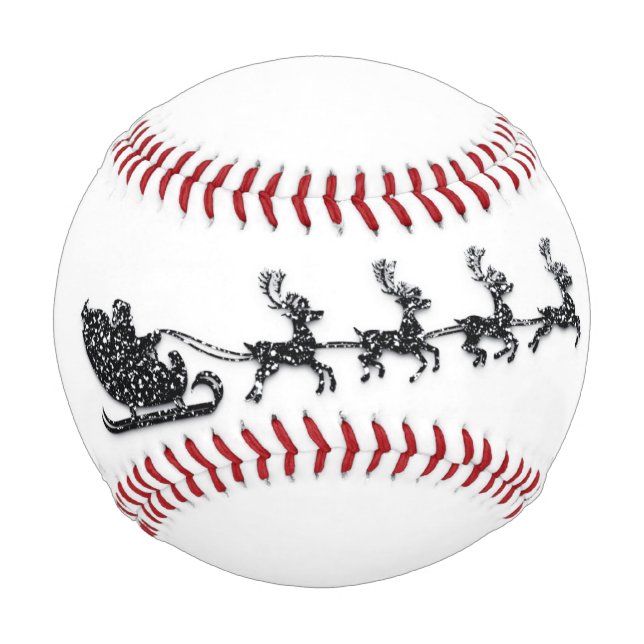 Pelota De Béisbol Nombre personalizado Merry Christmas Santa Reindea (Anverso)