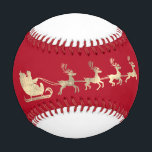 Pelota De Béisbol Nombre personalizado Merry Christmas Santa Reindee<br><div class="desc">Regalo de baloncesto para el tiempo de los Navidades ¡Que lo pases bien! Diseño FlorenceK</div>
