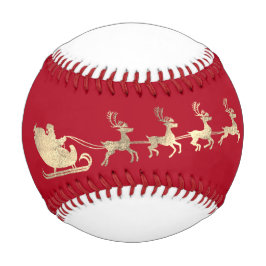 Pelota De Béisbol Nombre personalizado Merry Christmas Santa Reindee