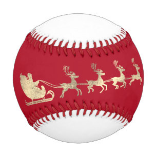 Pelota De Béisbol Nombre personalizado Merry Christmas Santa Reindee