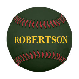 Pelota De Béisbol Nombre personalizado minimalista verde