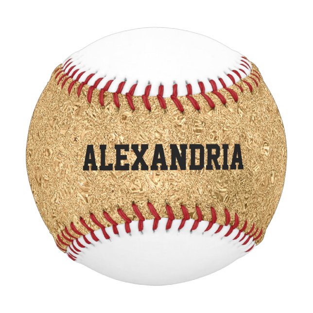Pelota De Béisbol Nombre personalizado Relieve metalizado Purpurina  (Anverso)