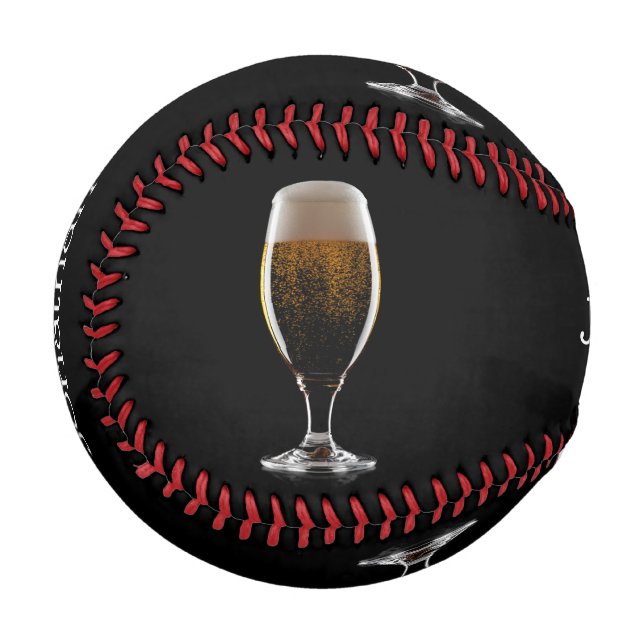 Pelota De Béisbol Nombre personalizado Vidrio de cerveza (Reverso derecho)