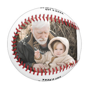 Pelota De Béisbol Nombre personalizado y foto de Abuelo Béisbol 2