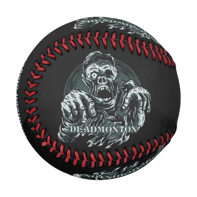 Pelota De Béisbol Nombre personalizado y texto del béisbol DEADMONTO (Reverso derecho)