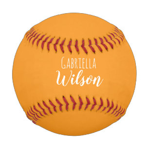 Pelota De Béisbol Nombres personalizados modernista naranja minimali