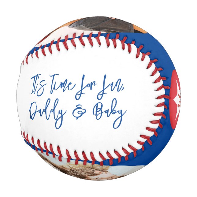 Pelota De Béisbol Nuevo Día de los Primeros Padres en guión deportiv (Reverso Izquierdo)