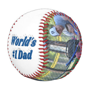 Pelota De Béisbol Número 1 Papa Foto Padres Día del Béisbol azul mar