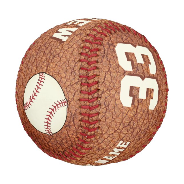 Pelota De Béisbol Número de equipo de Leather Print Player (Angular)
