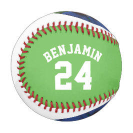 Pelota De Béisbol Número de Jersey verde y foto