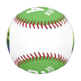 Pelota De Béisbol Número de Jersey verde y foto