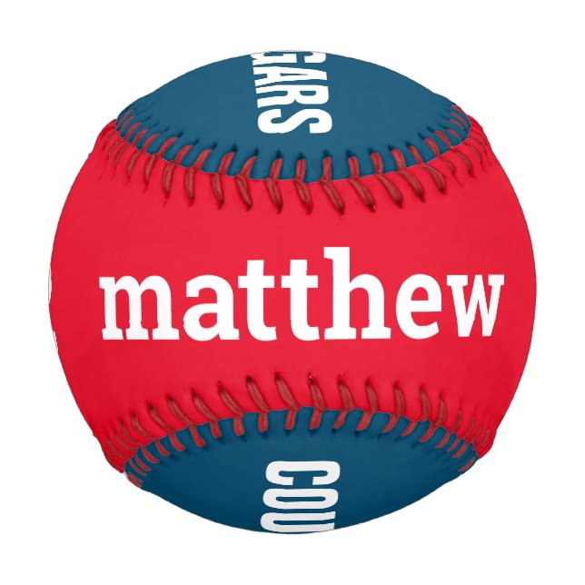 Pelota De Béisbol Número de nombre personalizado y Personalizado de  (Reverso)