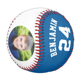 Pelota De Béisbol Número y foto de Blue Jersey