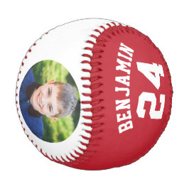 Pelota De Béisbol Número y foto de Jersey rojo
