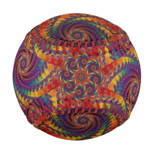 Pelota De Béisbol Octopus espiral arte psicodélico arco iris fracta
