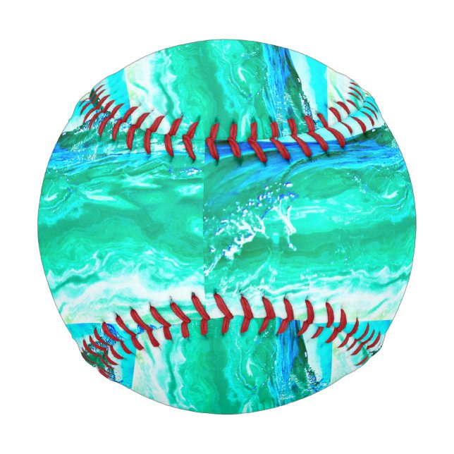Pelota De Béisbol oleadas de maui azul/verde Thunder_Cove (Anverso)