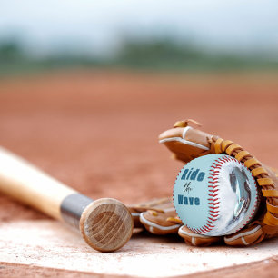 Pelota De Béisbol Ondas de viaje en auto de vintage Aqua Saying