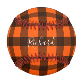 Pelota De Béisbol Orange and Black Checker