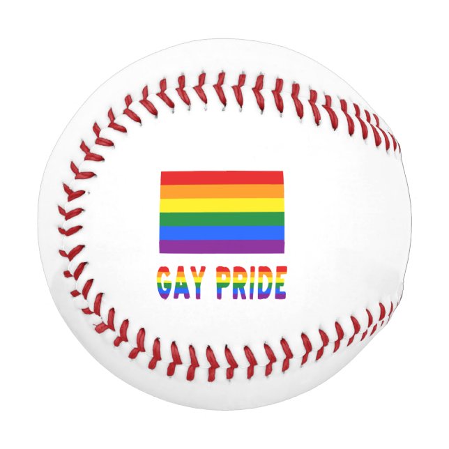Pelota De Béisbol Orgullo gay y bandera arcoiris con tu nombre (Anverso izquierdo)